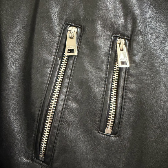 Levi's Black Vegan Leather Belted  Moto Jacket - Picture 6 of 13